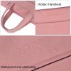 Waterproof Portable One-Shoulder Handbag For 13.3 Laptops With Hidden Zipper And Suitcase Belt - Light Grey - Image 4