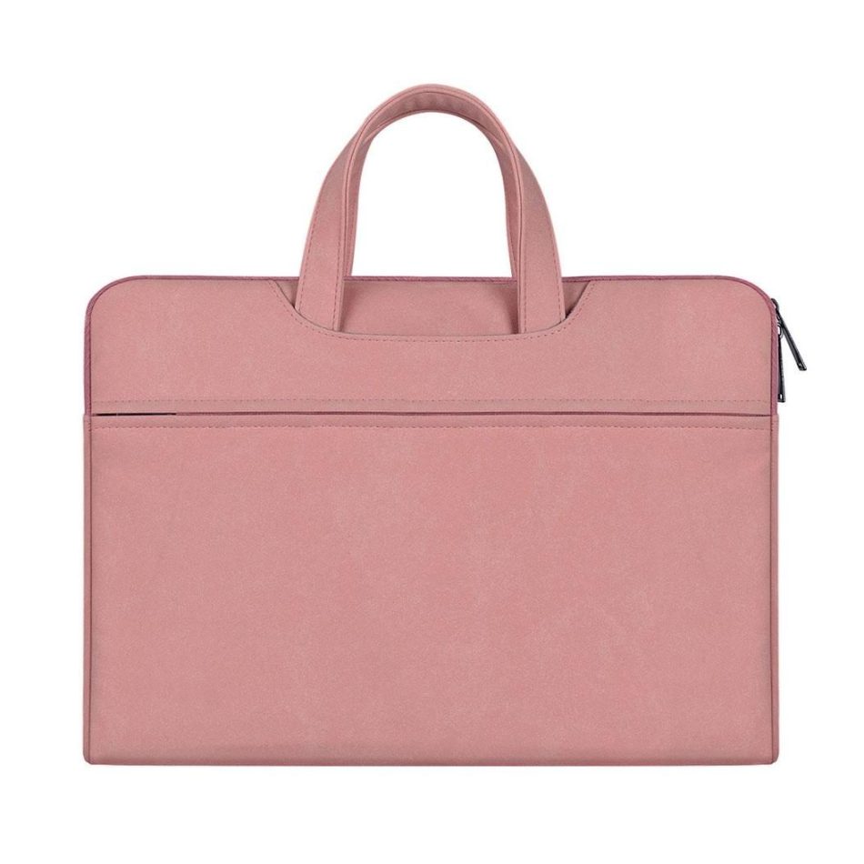 Waterproof Portable One-shoulder Handbag for 14.1 Laptops with Hidden Zipper and Suitcase Belt - Light Grey - Image 6