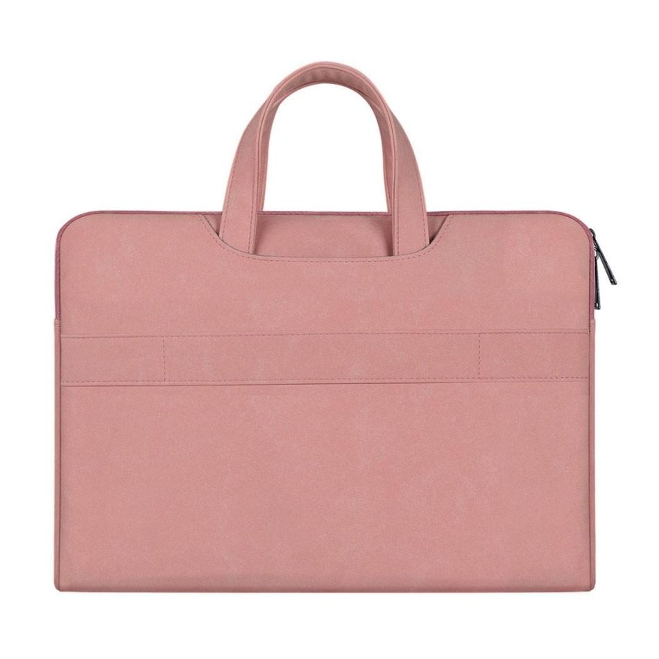 Waterproof Portable One-shoulder Handbag for 14.1 Laptops with Hidden Zipper and Suitcase Belt - Light Grey - Image 10