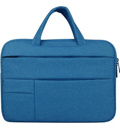 14 Inch Laptop Tablet Bag With Multiple Pockets And Soft Handle - Blue