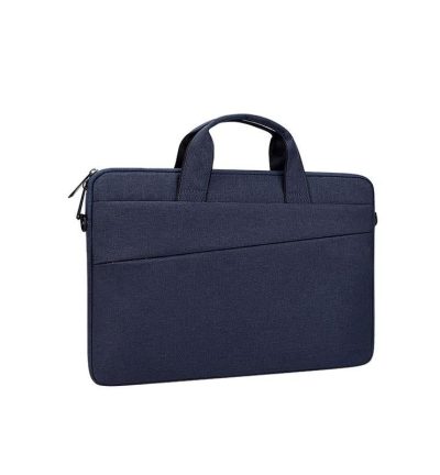 Portable 14.1 Laptop Tablet Bag With Dual Pockets And Soft Handle - Navy Blue