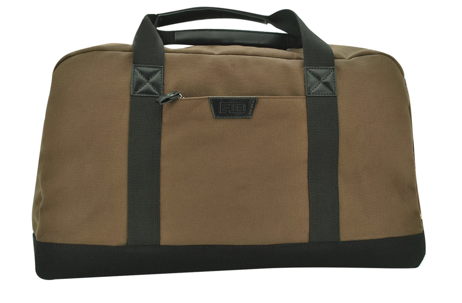 FIB Byron Cotton Canvas Overnight Bag Travel Luggage Duffle Duffel - Brown - Image 2