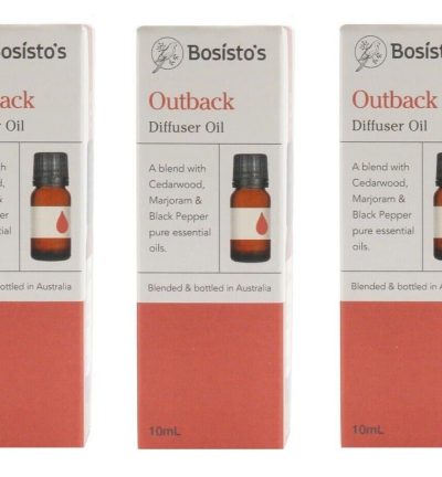 3x Bosistos Diffuser Oil Outback - Cederwood, Marjoram & Black Pepper 10mL