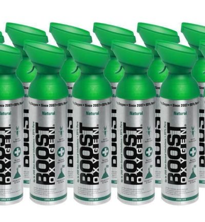 12pk 10 Litres of Boost Pure Oxygen in a Can Supplemental - 200 Breath (Large)