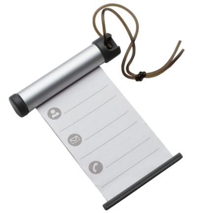 Funky Luggage Cylinder Tag Rollout Label for Address Details - Silver/Grey