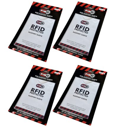 4x RFID Blocking Sleeve Secure Passport ID Protector Anti Thief Scan - White