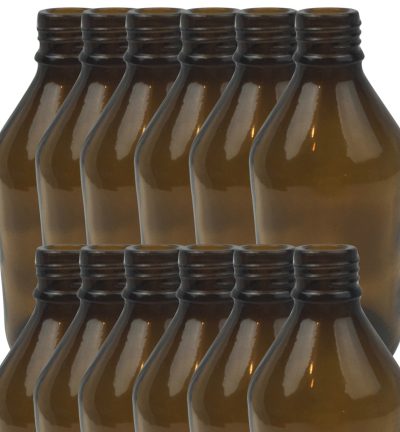 12x 600ml Amber Glass Bottle Cosmetic Essential Oil General Purpose Storage