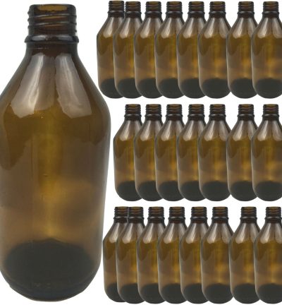 24x 600ml Amber Glass Bottle Cosmetic Essential Oil General Purpose Storage