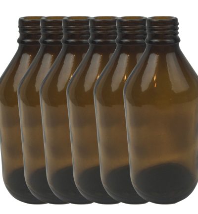 6x 600ml Amber Glass Bottle Cosmetic Essential Oil General Purpose Storage