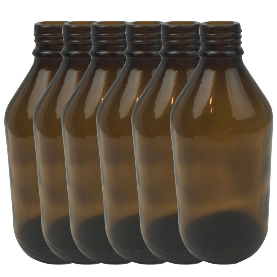 6x 600ml Amber Glass Bottle Cosmetic Essential Oil General Purpose Storage - Image 2