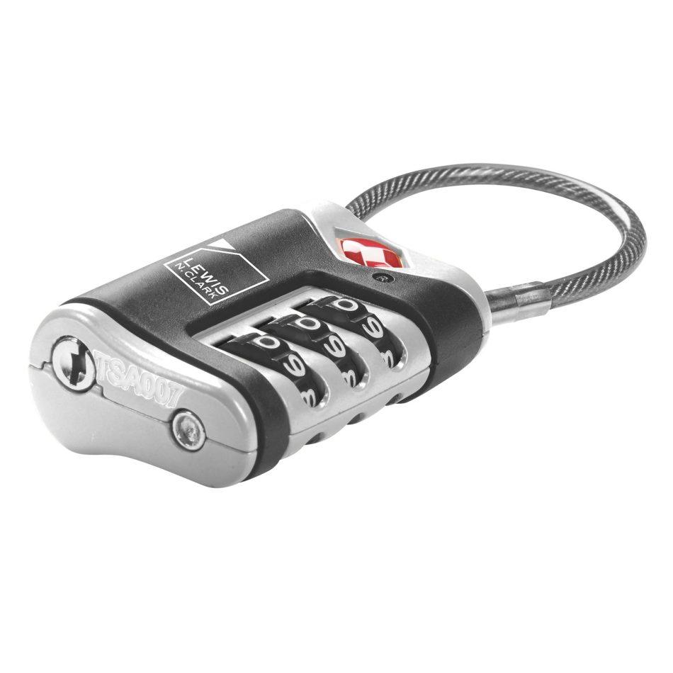 Lewis N. Clark TSA Approved Easy Set Combination Luggage Lock w Steel Cable - Image 3