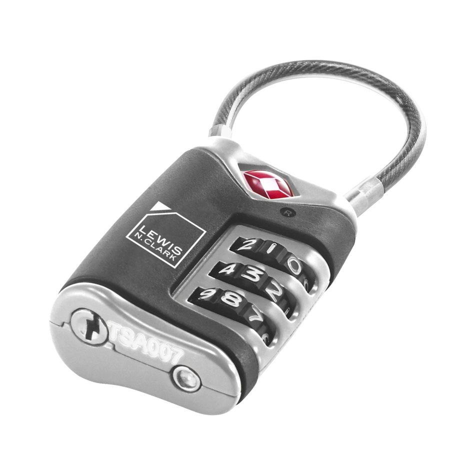 Lewis N. Clark TSA Approved Easy Set Combination Luggage Lock w Steel Cable - Image 4