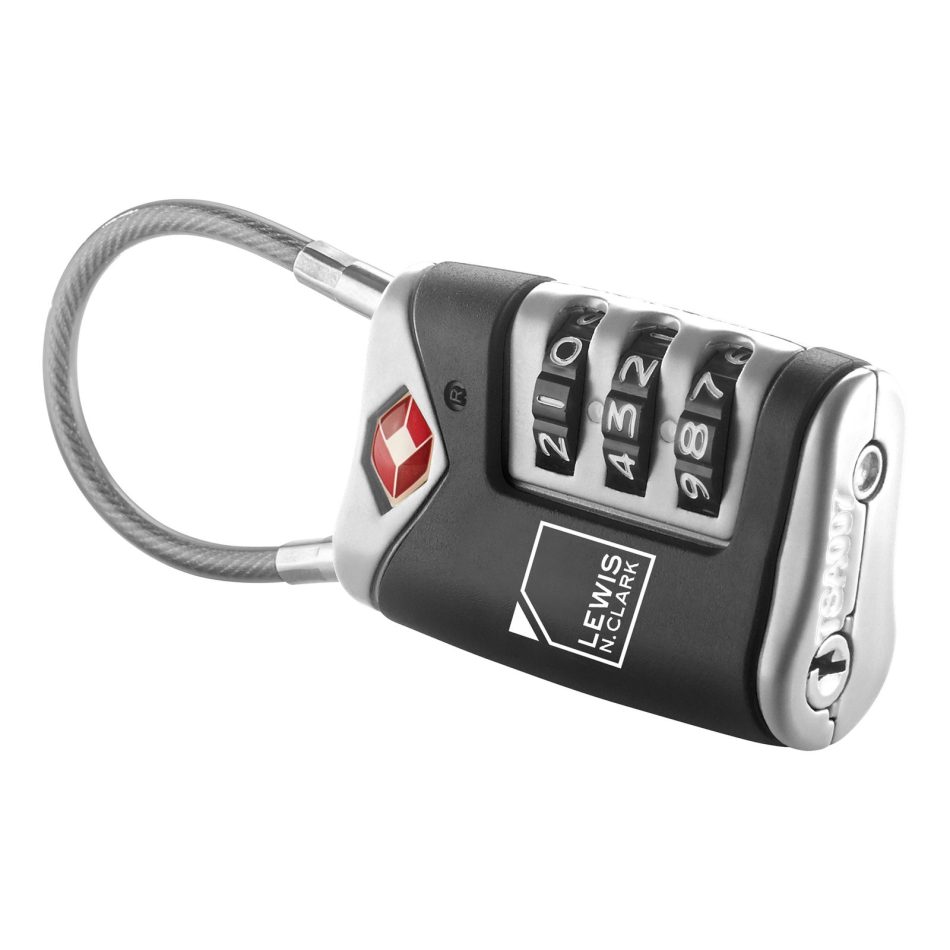 Lewis N. Clark TSA Approved Easy Set Combination Luggage Lock w Steel Cable - Image 5