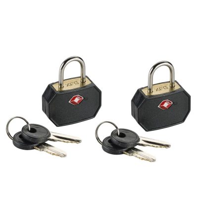 1 Pack of 2 Lewis N. Clark TSA Key Locks Luggage Travel Padlock Keyed - Black