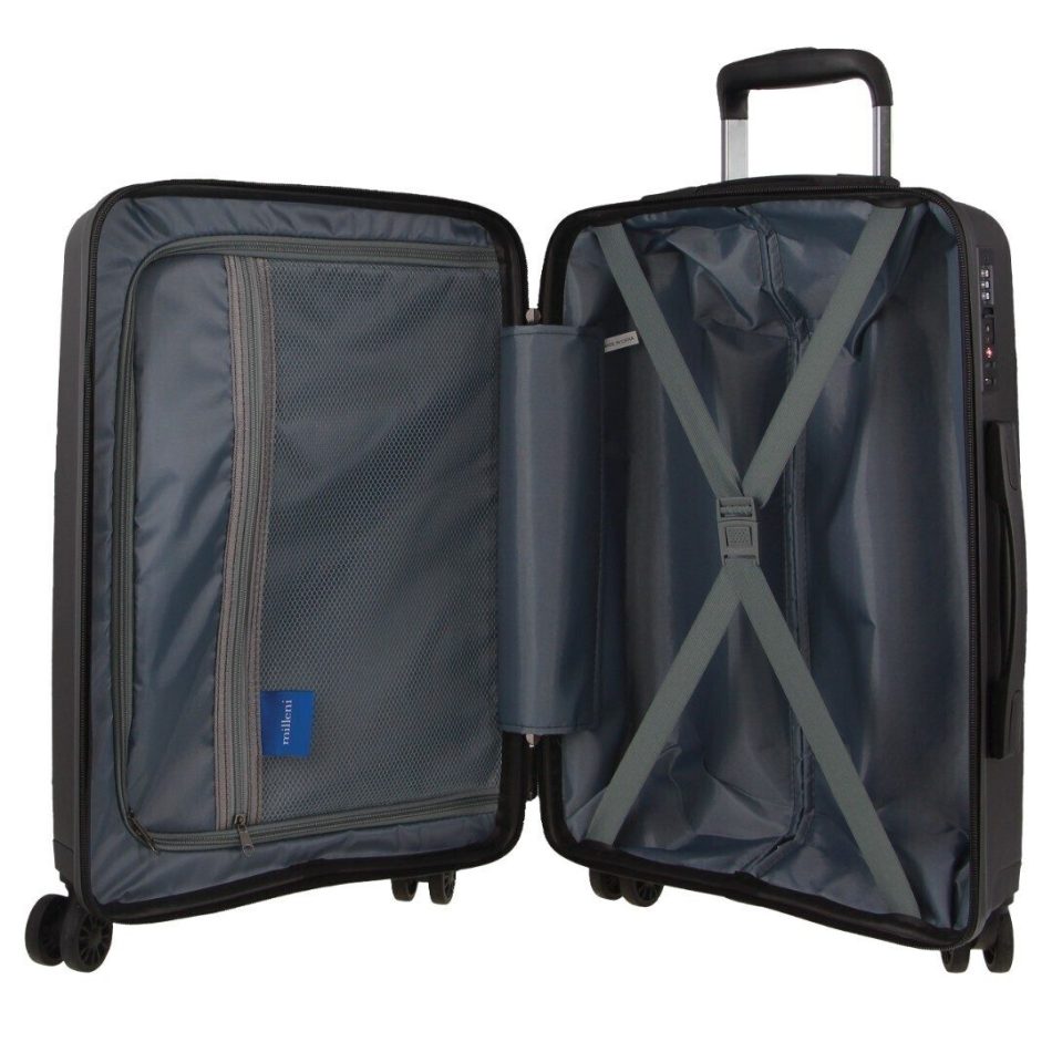 Pierre Cardin Inspired Milleni Hardshell 3-Piece Luggage Bag Set Travel Suitcase - Black - Image 5