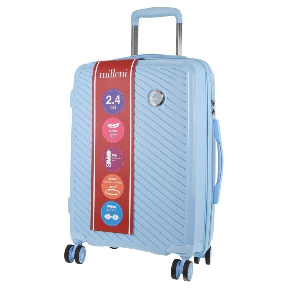 Pierre Cardin Inspired Milleni Hardshell 3-Piece Luggage Bag Set Travel Suitcase - Blue - Image 4