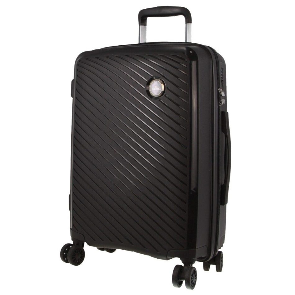 Pierre Cardin Inspired Milleni Cabin Luggage Bag Travel Carry On Suitcase 54cm (39L) - Black - Image 2