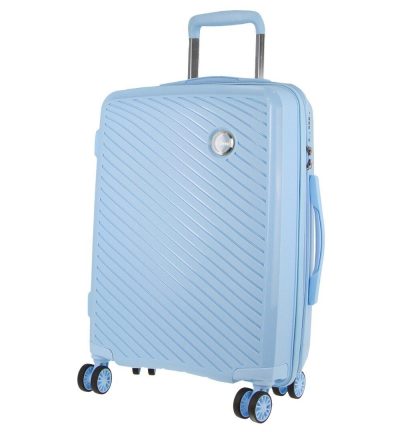 Pierre Cardin Inspired Milleni Cabin Luggage Bag Travel Carry On Suitcase 54cm (39L) - Blue