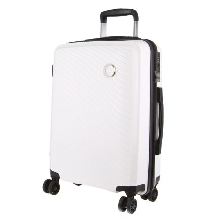 Pierre Cardin Inspired Milleni Cabin Luggage Bag Travel Carry On Suitcase 54cm (39L) - White