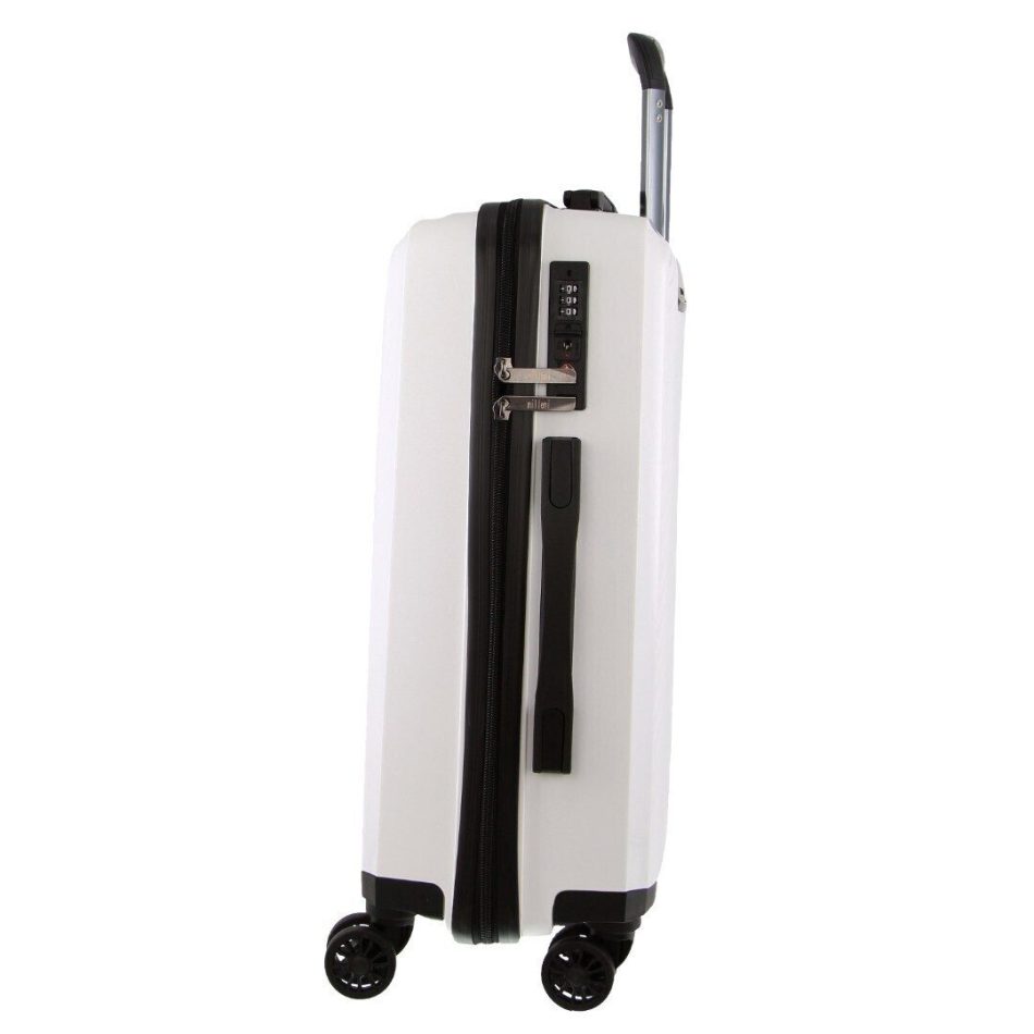 Pierre Cardin Inspired Milleni Cabin Luggage Bag Travel Carry On Suitcase 54cm (39L) - White - Image 7