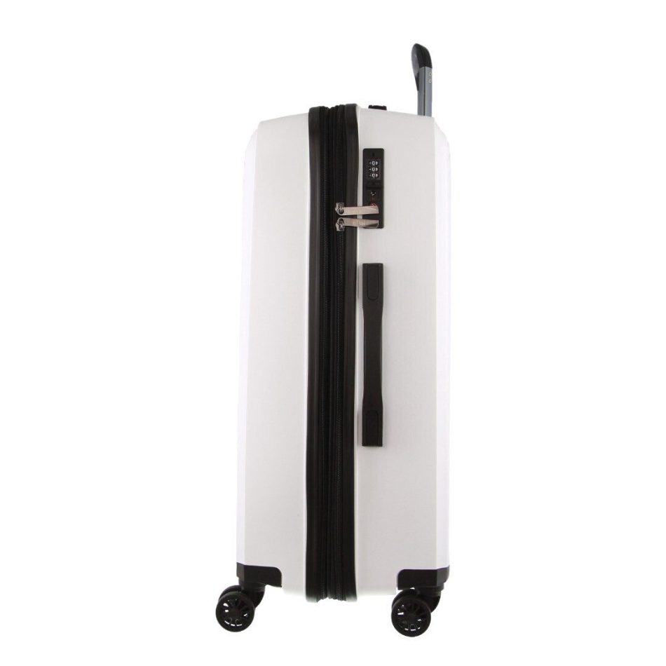 Pierre Cardin Inspired Milleni Checked Luggage Bag Travel Carry On Suitcase 75cm (124L) - White - Image 7