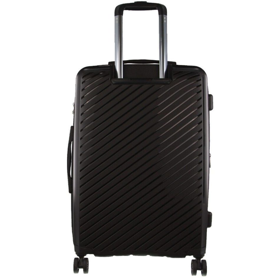 Pierre Cardin Inspired Milleni Checked Luggage Bag Travel Carry On Suitcase 65cm (82.5L) - Black - Image 5