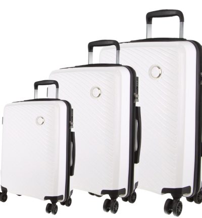 Pierre Cardin Inspired Milleni Hardshell 3-Piece Luggage Bag Set Travel Suitcase - White