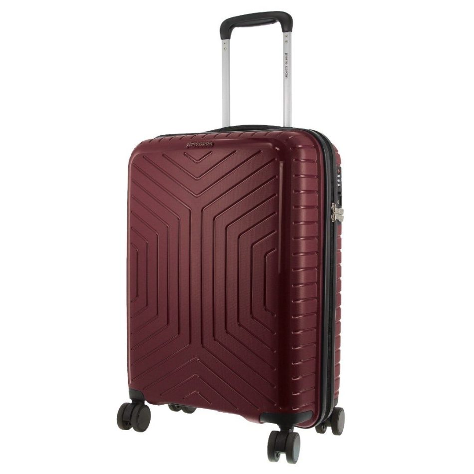 Pierre Cardin 53cm Cabin Hard-Shell Suitcase Travel Luggage Bag - Burgundy - Image 2