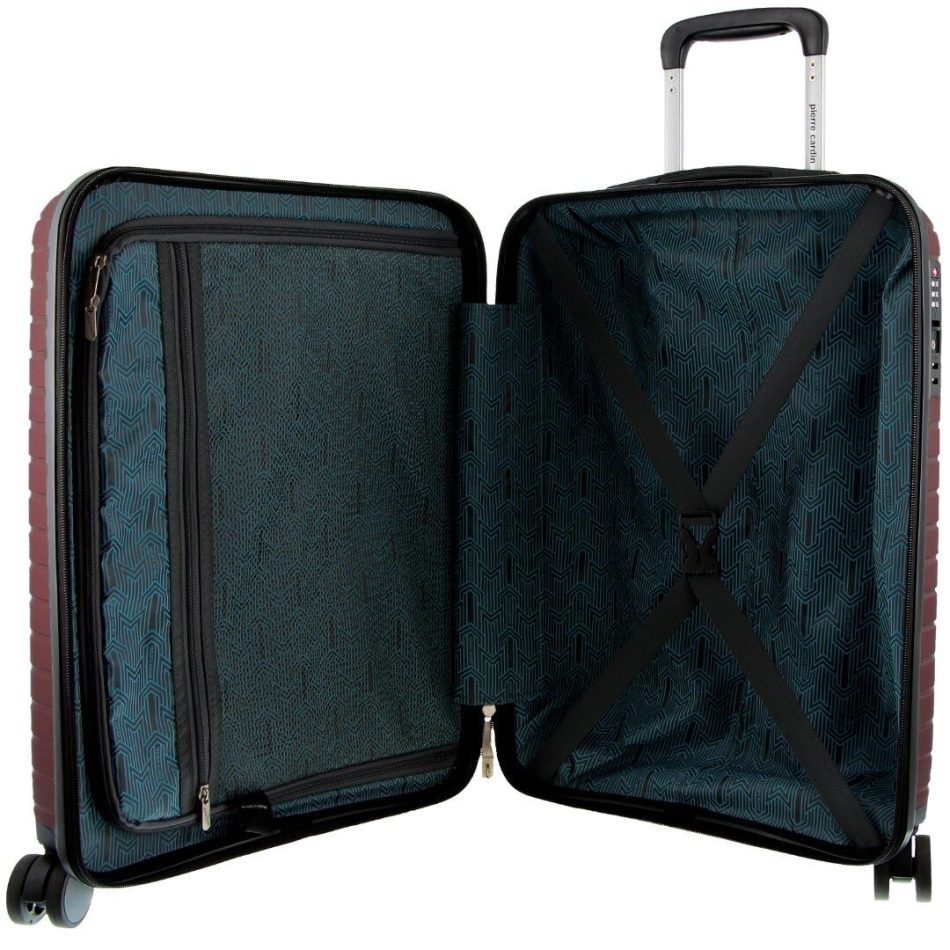 Pierre Cardin 53cm Cabin Hard-Shell Suitcase Travel Luggage Bag - Burgundy - Image 4