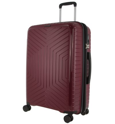 Pierre Cardin 76cm Large Hard-Shell Suitcase Travel Luggage Bag - Burgundy
