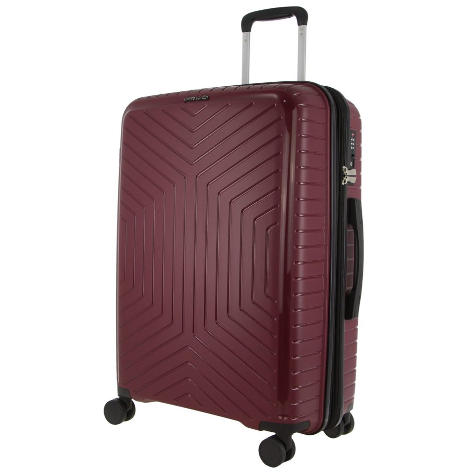 Pierre Cardin 76cm Large Hard-Shell Suitcase Travel Luggage Bag - Burgundy - Image 2
