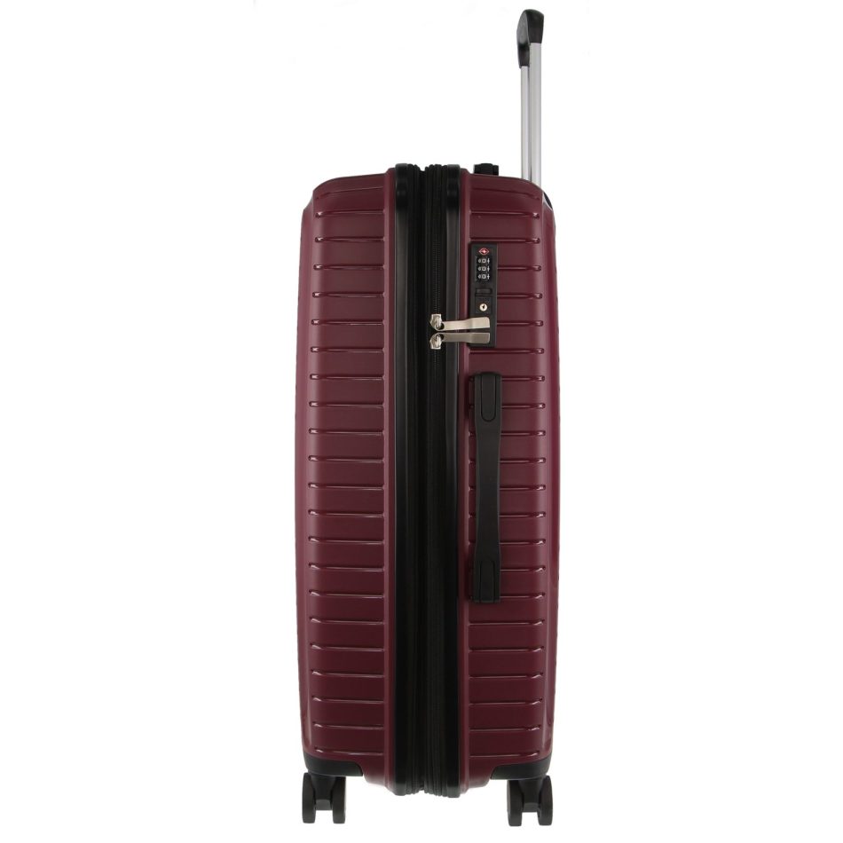 Pierre Cardin 76cm Large Hard-Shell Suitcase Travel Luggage Bag - Burgundy - Image 5
