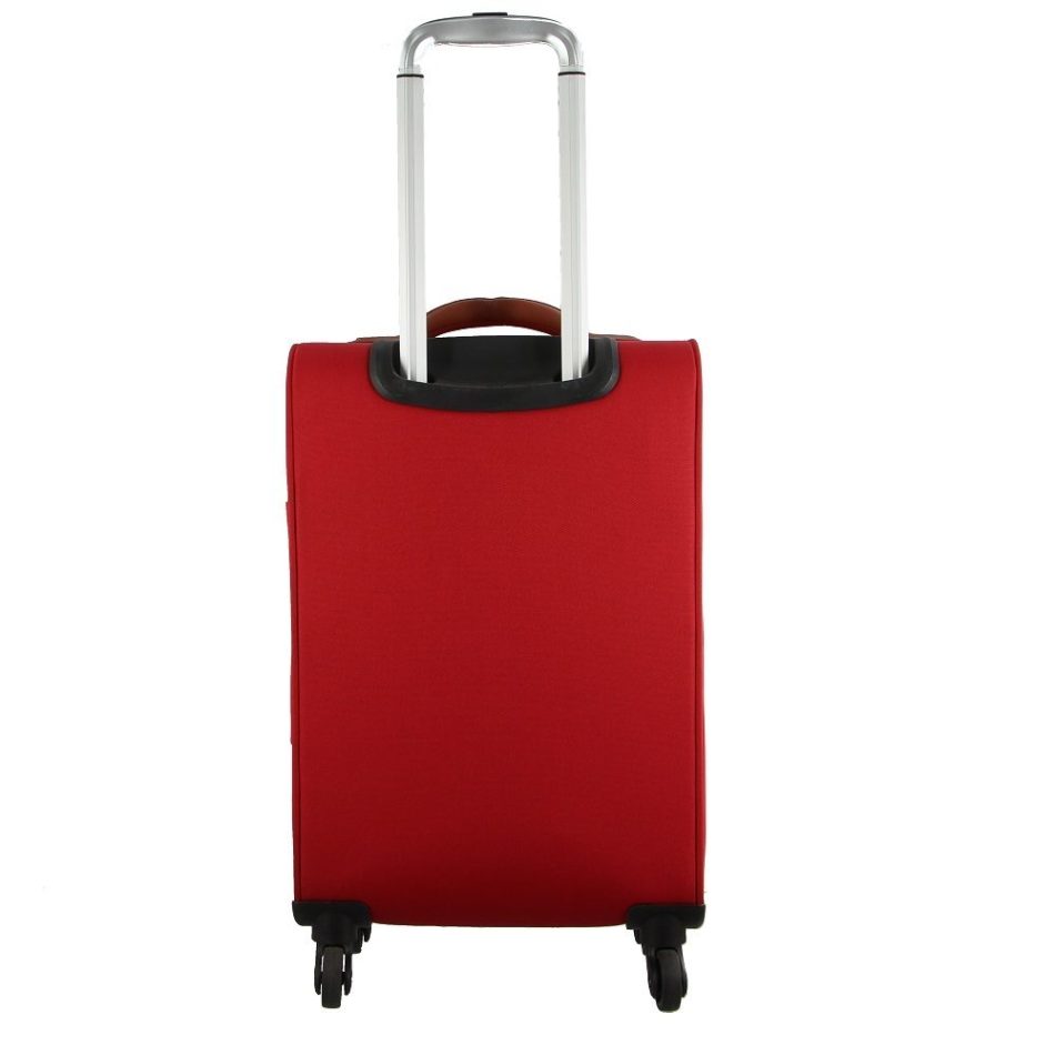Pierre Cardin 40L Cabin Soft-Shell Suitcase Travel Luggage Bag 4-Wheel Case - Red - Image 4