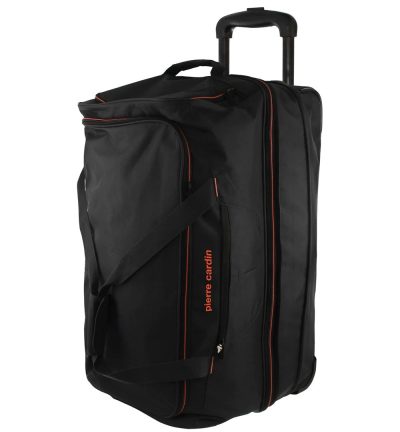 140L Pierre Cardin Trolley Bag Medium Soft Travel Luggage Wheeled Duffle - Black