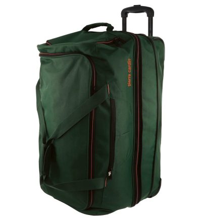 Pierre Cardin Trolley Bag Medium Soft Travel Luggage Wheeled Duffle 72cm - Green