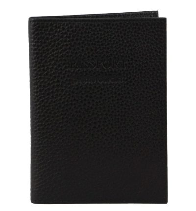 Pierre Cardin Slim Leather Passport Wallet Holder RFID Case Cover - Black