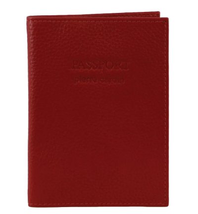 Pierre Cardin Slim Leather Passport Wallet Holder RFID Case Cover - Red
