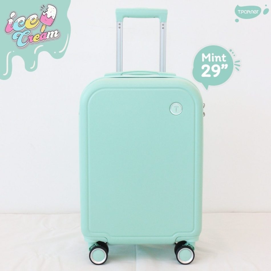 TPartner Hardshell Cabin Luggage Bag Travel Carry On TSA 20" - Mint Green - Image 2