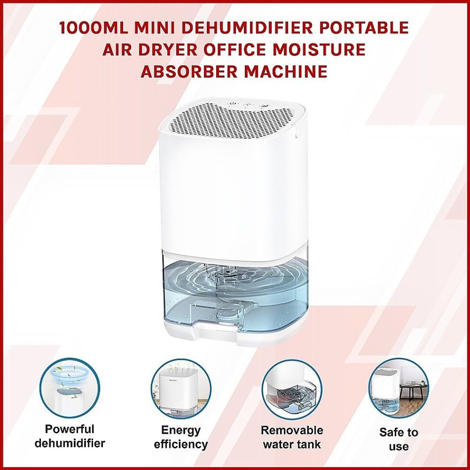 1000ML Mini Dehumidifier Portable Air Dryer Office Moisture Absorber Machine - Image 3