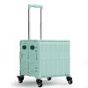 Foldable Rolling Storage Cart with Telescopic Handle - Large Capacity, Portable Utility Box  45L Green - Image 2