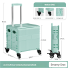 Foldable Rolling Storage Cart with Telescopic Handle - Large Capacity, Portable Utility Box  45L Green - Image 3