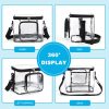 Clear PVC Shoulder Bag - Transparent Travel and Stadium-Approved Tote with Zipper(Pink) - Image 2
