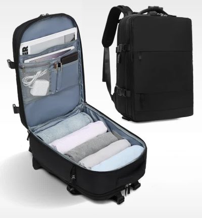 Multi-Compartment Travel Backpack with Shoe Storage and Wet-Dry Separation (Black)31cm(L)*17cm(W)*42cm(H)