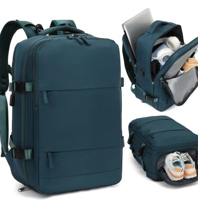 Multi-Compartment Travel Backpack with Shoe Storage and Wet-Dry Separation (Peacock Blue)31cm(L)*17cm(W)*42cm(H)