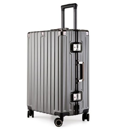 Aluminum Alloy Hard-Shell Suitcase with TSA Lock -20" Spinner Luggage in Grey