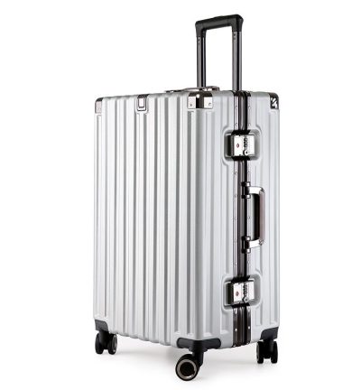 Aluminum Alloy Hard-Shell Suitcase with TSA Lock -20" Spinner Luggage in Silver