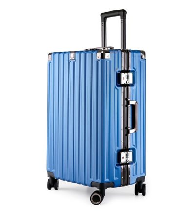 Aluminum Alloy Hard-Shell Suitcase with TSA Lock -20" Spinner Luggage in Blue