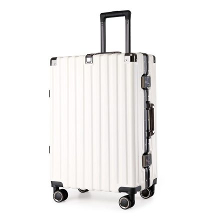 Aluminum Alloy Hard-Shell Suitcase with TSA Lock -22" Spinner Luggage in White