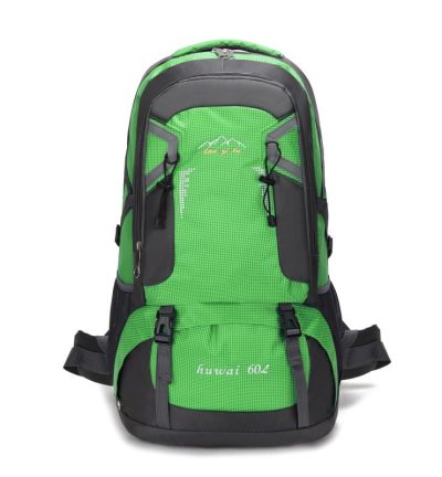 Large 60L Green Waterproof Hiking Backpack for Travel, Camping, and Outdoor Adventures - Durable and Lightweight