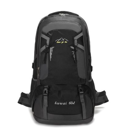 Large 60L Black Waterproof Hiking Backpack for Travel, Camping, and Outdoor Adventures - Durable and Lightweight